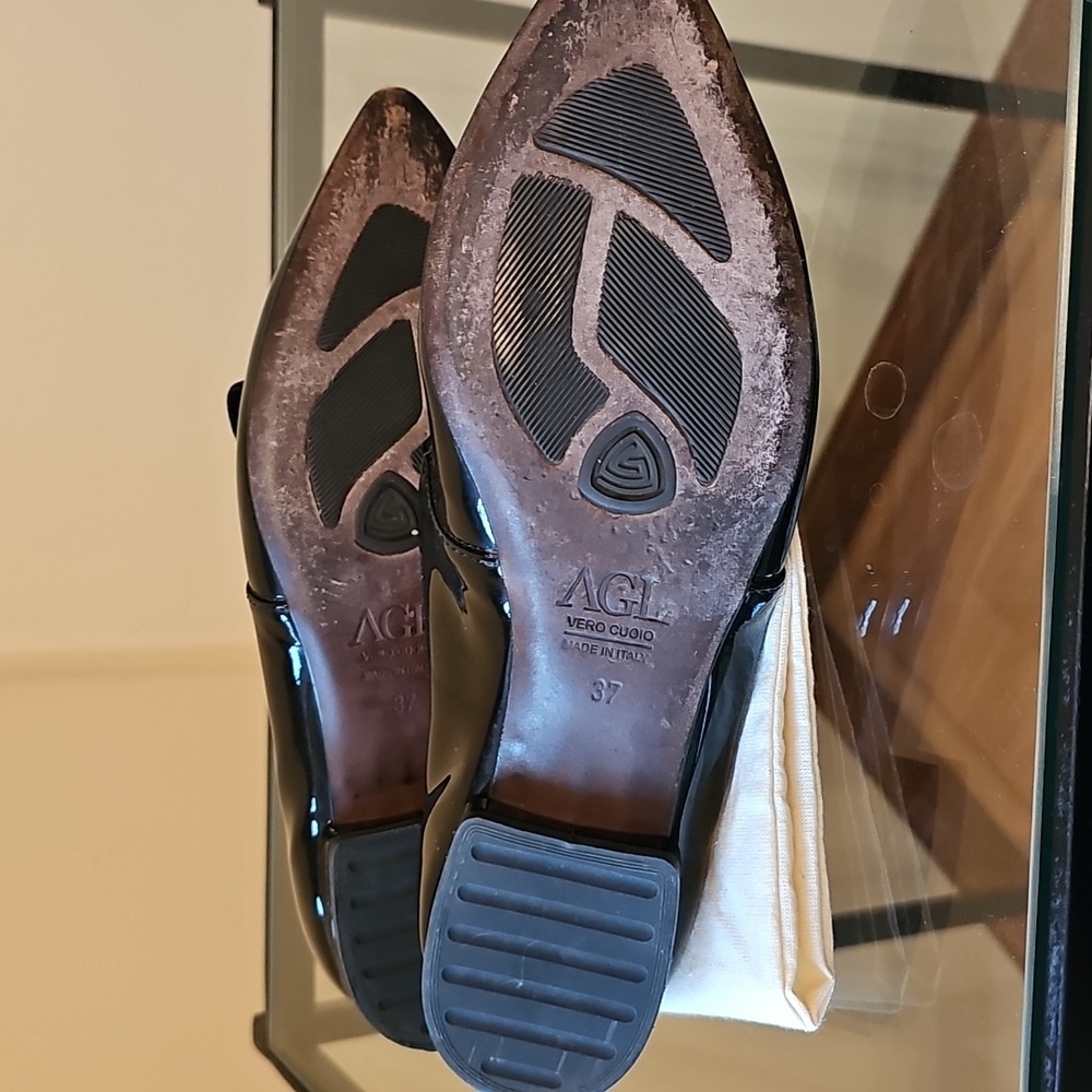 AGL Attilio Giusti Leombruni Elegant Black Patent Leather Women's Shoes. Size 7 - Picture 8 of 8
